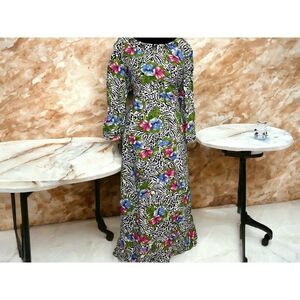 Choices Two Piece Skirt Set Women's Large Multicolored Linen Zebra Floral Print